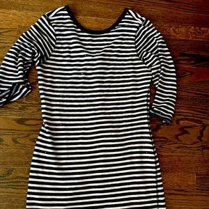 Black and white 1/2 sleeve sweater dress